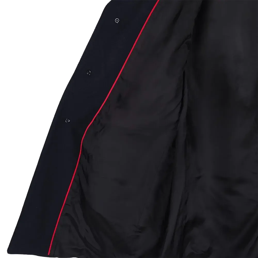 Hugo Boss Mens Migor Slim Fit Overcoat 46R Dark Blue Solid Wool Blend NWT